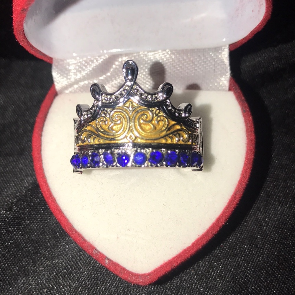 NWT  sterling silver purple/gold crown ring